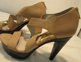 Michael Kors Fleshtone/Black Open-Toed Platforms