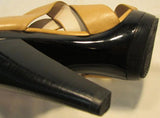 Michael Kors Fleshtone/Black Open-Toed Platforms