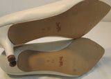 Coach Lauri Chalk/Beechwood Leather Kitten Heel Pump