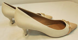 Coach Lauri Chalk/Beechwood Leather Kitten Heel Pump