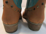 Matisse Tumbleweed Tan and Turquoise Western Boots