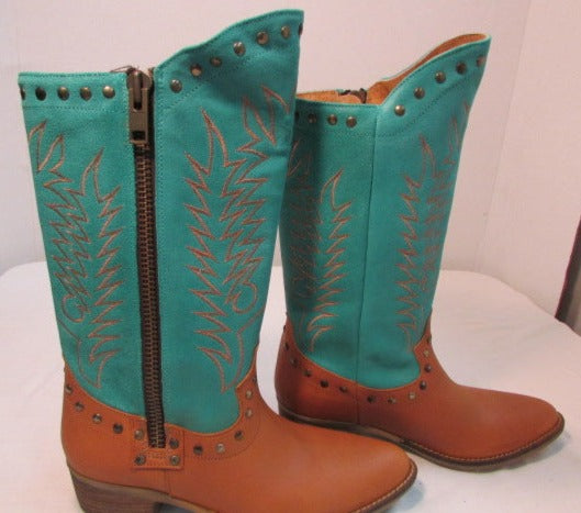 Matisse Tumbleweed Tan and Turquoise Western Boots