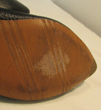 Brooks Brothers Pointed Toe Black Pebble Leather Ballet Flats
