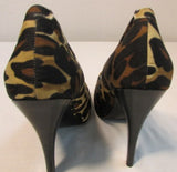 Jessica Simpson Open Toed Leopard Print Canvas Platform