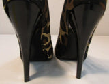 Jessica Simpson Open Toed Leopard Print Canvas Platform