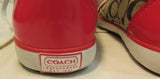 Coach Barrett Signature Brown Canvas with Pink Leather Trim Sneakers
