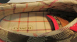 Coach Barrett Signature Brown Canvas with Pink Leather Trim Sneakers