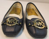 Michael Kors Navy Fulton Moc Leather Flats
