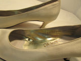 Salvatore Ferragamo Clarissa Off-White Satin Kitten Heels