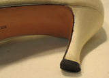 Salvatore Ferragamo Clarissa Off-White Satin Kitten Heels