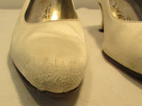 Salvatore Ferragamo Clarissa Off-White Satin Kitten Heels