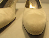 Salvatore Ferragamo Clarissa Off-White Satin Kitten Heels