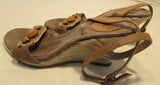 Khrio Vera Pelle Beige Ankle Wrap Wedge