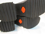 Harley-Davidson Black Leather Open-Toe Heeled Wedge Sandal