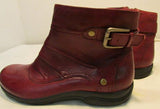 Clarks Dark Red Leather Ankle Boots