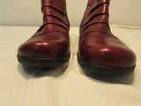 Clarks Dark Red Leather Ankle Boots