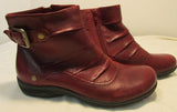 Clarks Dark Red Leather Ankle Boots