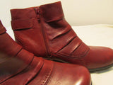 Clarks Dark Red Leather Ankle Boots