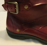 Clarks Dark Red Leather Ankle Boots