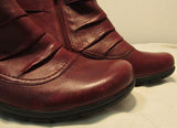 Clarks Dark Red Leather Ankle Boots
