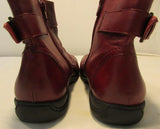 Clarks Dark Red Leather Ankle Boots