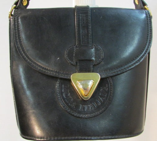 Vintage Moda Italiana All Black Leather Purse