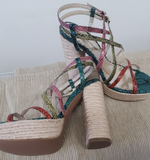 Lulu Townsend Yanka Bright Multi-Color Wedge