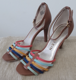 Anne Klein Brown Multi-Color Open Toe Sandals