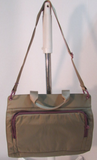 Beside-U Beige Nylon Crossbody Messenger Bag