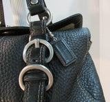 Coach Black Pebble Leather Chelsea Turnlock Satchel