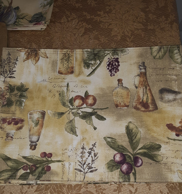 New - Set of 6 Reinforced Cloth Table Place-Mats