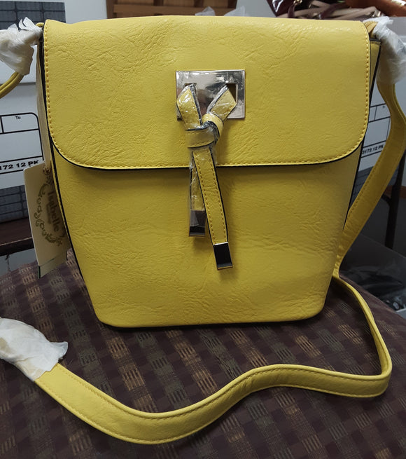 Isabelle Yellow Pebble Vegan Leather Crossbody - NWT