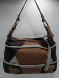 B. Makowsky Soft Tri-Tone Leather Shoulder Bag