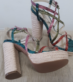 Lulu Townsend Yanka Bright Multi-Color Wedge