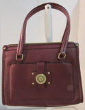 Ann Klein Burgundy Pebble Leather Shoulder Bag