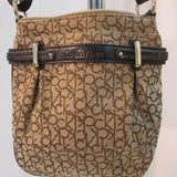 Calvin Klein Brown CK Logo Canvas Crossbody