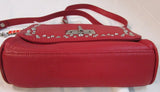 EllE Red Vinyl Crossbody Purse
