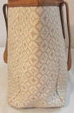Fossil Beige and Cream Shopper Faux Leather Tote