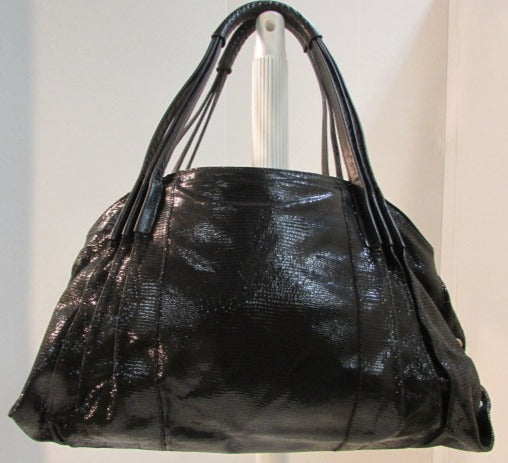 Amalfi by Rangoni Black Leather Shoulder Bag MA PAS TREASURES