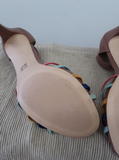 Anne Klein Brown Multi-Color Open Toe Sandals