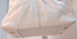 Coach White Leather Pleated East West Gallery Shoulder Bag