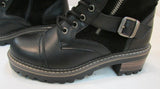 Madden Girl Black Leather Lace Up Boots