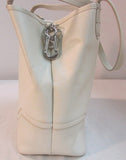 Monsac Original White Leather Shoulder Purse