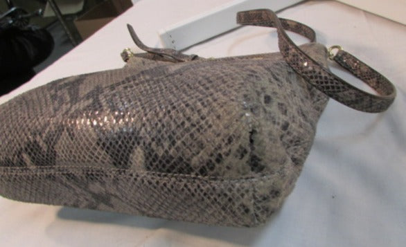Michael Kors Brown Snakeskin Larger Clutch/Crossbody Bag
