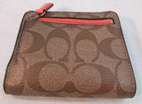 Coach Brown Coated Signature Canvas Billfold