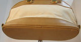 Marlo Beige Canvas with Tan Leather Shoulder Bag