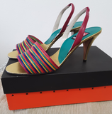 Anne Klein Bali Multi-Color Leather Heeled Sandal