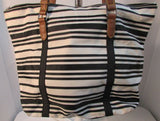 Lauren Ralph Lauren Duffield Nylon Tote Black and Vanilla