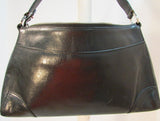 Monsac Black Leather Shoulder Handbag