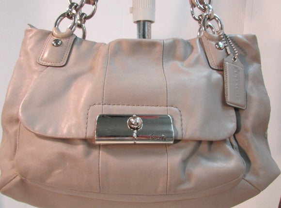 Coach Kristin Large Taupe Leather Satchel